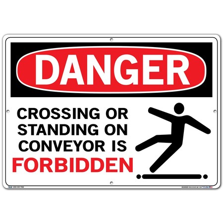 Vestil Aluminum Composite Sign, 14-1/2" Height, 20-1/2" Width, Aluminum Composite, Rectangle, English SI-D-34-E-AC-130